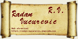 Radan Vučurević vizit kartica